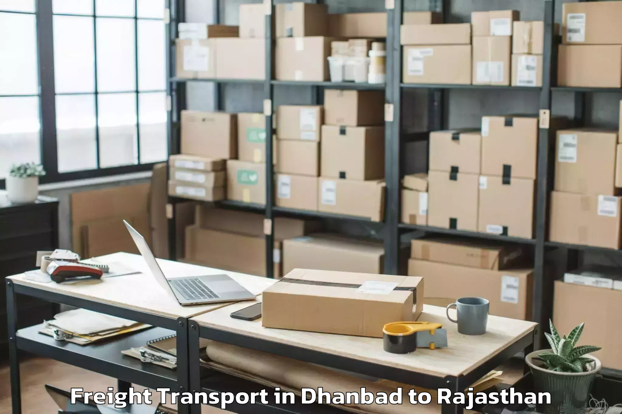 Book Dhanbad to Malpura Freight Transport